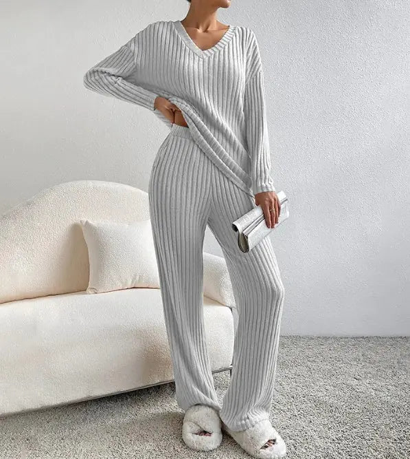 Autumn Ribbed Knit Lounge Duo