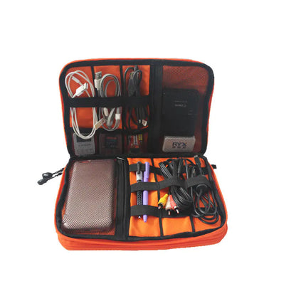 Compact Double-Layer Gadget Organizer Bag
