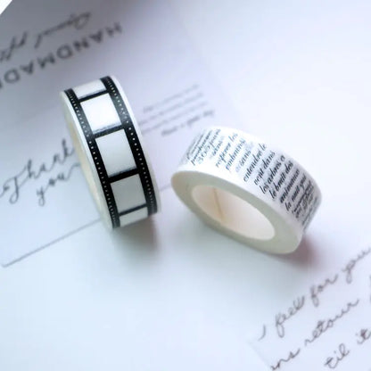 Chic Monochrome Letter Washi Tape