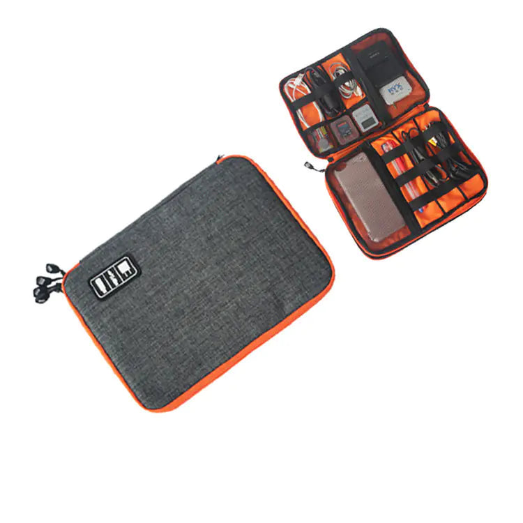 Compact Double-Layer Gadget Organizer Bag