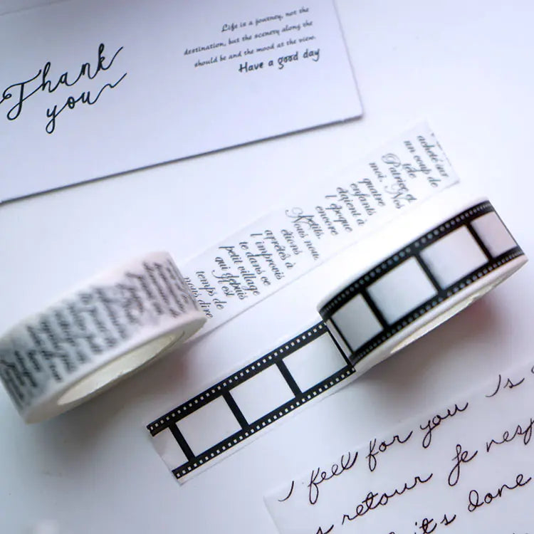 Chic Monochrome Letter Washi Tape