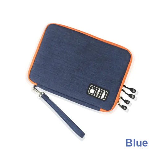Compact Double-Layer Gadget Organizer Bag