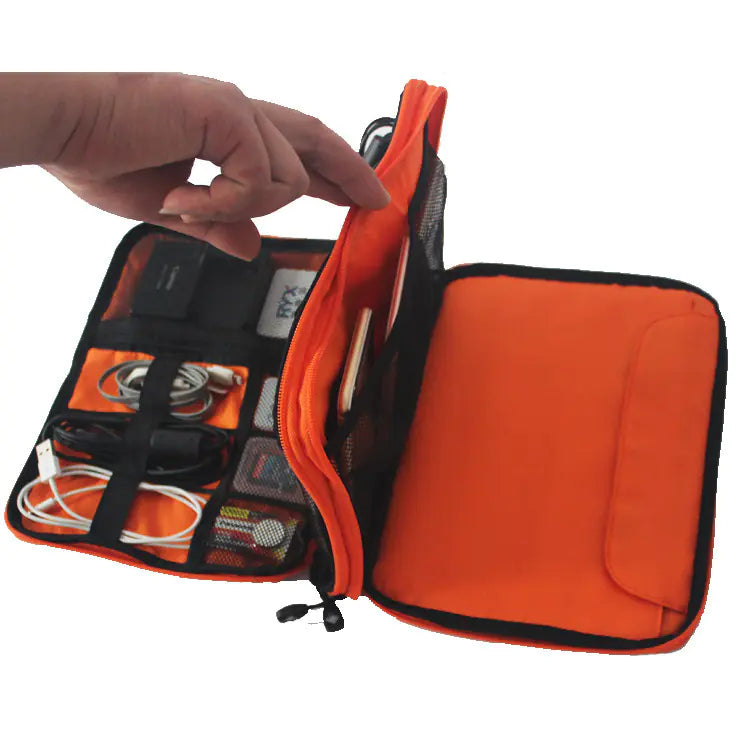 Compact Double-Layer Gadget Organizer Bag