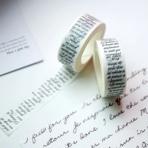 Chic Monochrome Letter Washi Tape